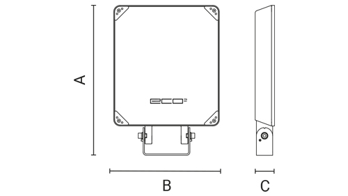 Floodlights ECO2 - dimensions