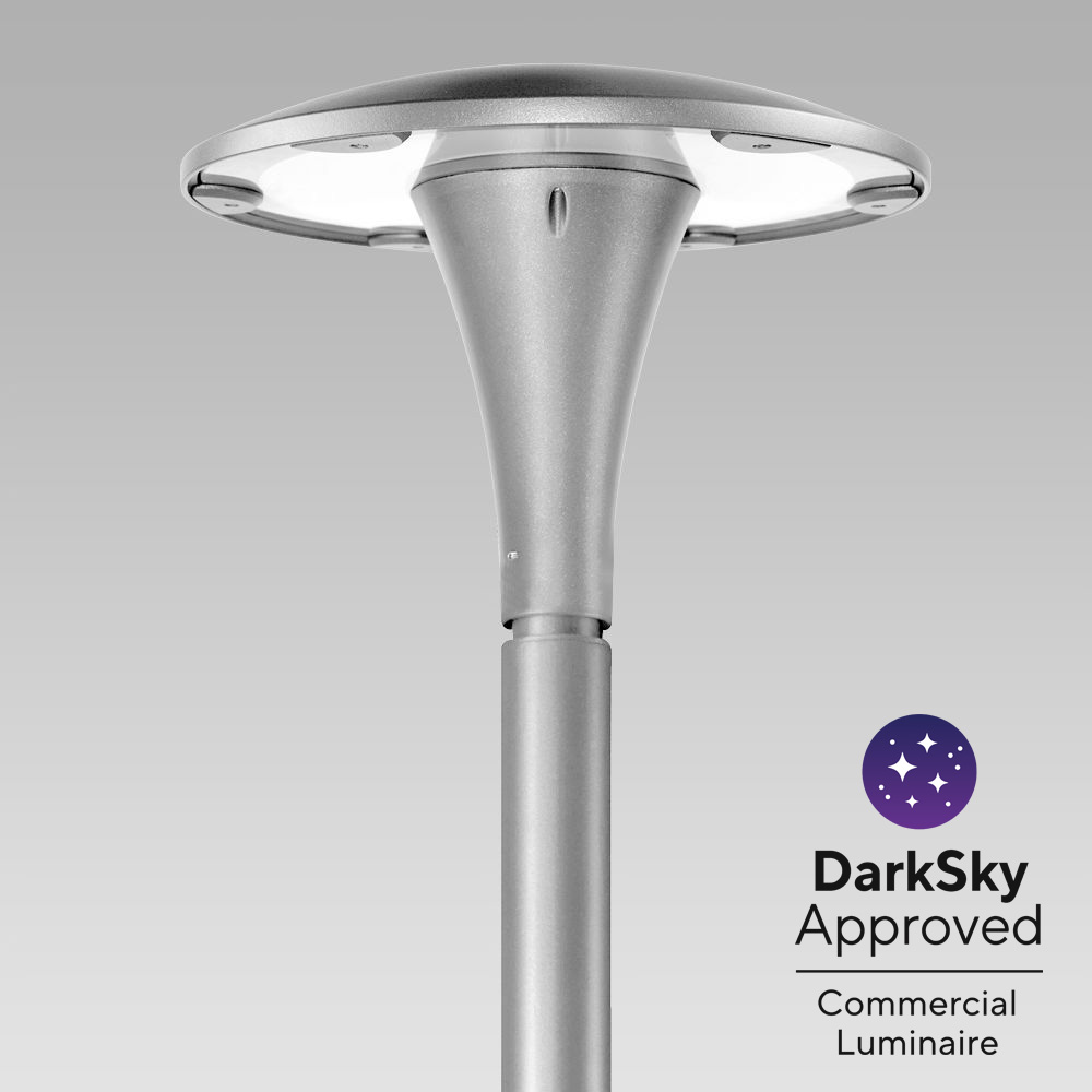 Post-top lights Unique design urban lighting luminaire, with high visual comfort and no light pollution