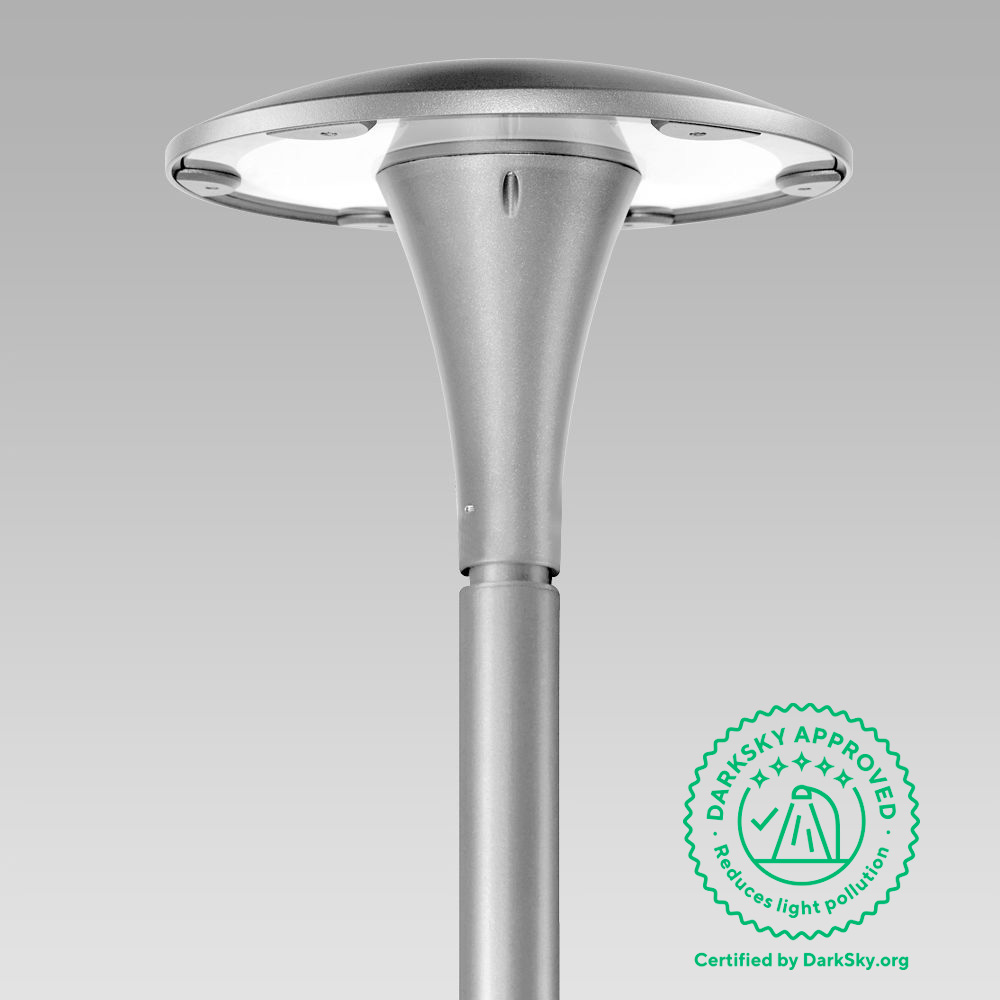 Unique design urban lighting luminaire, with high visual comfort and no light pollution